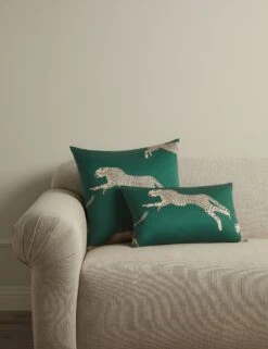 Leaping Cheetah Pillow By Scalamandre -Home Decor Sale Lulu and Georgia LeapingCheetahPillowbyScalamandreGroupshot Evergreen 0028 product