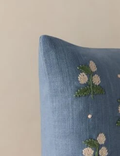 Madelief Embroidered Pillow -Home Decor Sale Lulu and Georgia MadeliefPillowCover Denim Square A0660377 310 Product