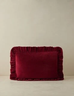 Mauree Velvet Pillow -Home Decor Sale Lulu and Georgia MaureeVelvetPillowCover Cherry Lumbar A0658965B 354 Product