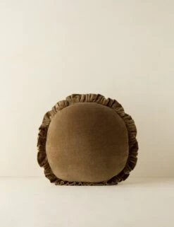 Mauree Velvet Round Pillow -Home Decor Sale Lulu and Georgia MaureeVelvetPillow Toast Round A0659823 474 Product