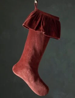 Mauree Velvet Stocking -Home Decor Sale Lulu and Georgia MaureeVelvetStocking Sangria A0659380 280 Product