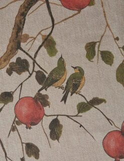 Pomegranate Birds Flax Linen Fabric By Nathan Turner -Home Decor Sale Lulu and Georgia PomegranateBirdsFlaxLinenFabricbyNathanTurner Natural L0484036 0311 product