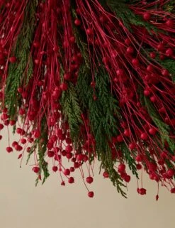 Preserved Red Flax + Cedar Wreath 7 Preserved Red Flax + Cedar Wreath -Home Decor Sale Lulu and Georgia PreservedRedFlaxandCedarWreath A0661530 598 Product