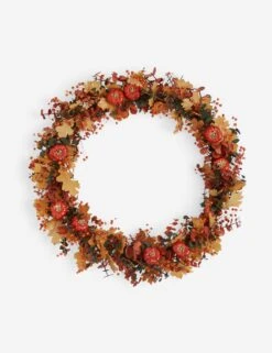 Pumpkin, Maple, And Eucalyptus Preserved Wreath