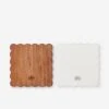 Scalloped Wood Appetizer Cheese Boards (Set Of 2) By EtúHOME -Home Decor Sale Lulu and Georgia RMN636AU2 etuhome Square Scalloped Board Duo 21 Product