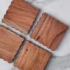 Scalloped Wood Coasters (Set Of 4) By EtúHOME -Home Decor Sale Lulu and Georgia RMN701AN2 etuhome natural scalloped coasters set of 4 1 2 Product