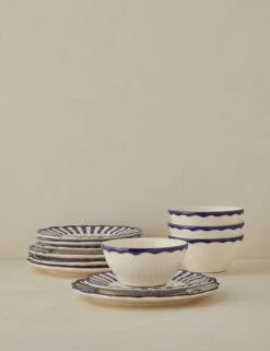 Riviera Stoneware Dinnerware By Maison Madison -Home Decor Sale Lulu and Georgia Riviera Earthenware Dinnerware by Maison Madison 12 Piece Mixed Set L0479437 0174 product