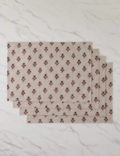 Romaric Table Linens -Home Decor Sale Lulu and Georgia RomaricLinenPlacemat Setof4 Cranberry A0661265 716 Product