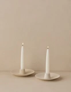 Round Taper Holders (Set Of 2) By Itza Wood -Home Decor Sale Lulu and Georgia RoundTaperHolders Setof2 BlondeCedar 612 Product