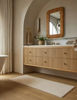 Nell Organic Cotton Bath Mat -Home Decor Sale Lulu and Georgia SITE CROP Lulu and Georgia BATH1 NellOrganicCottonBathMatRunner Lifestyle