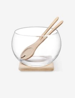 Serve Salad Set & Oak Base By LSA International