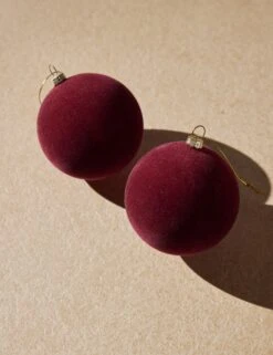 Velvet Ball Ornament (Set Of 2) By Cody Foster And Co -Home Decor Sale Lulu and Georgia Setof2VelvetOrnaments Wine A0654669 Product Holiday