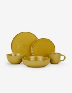 Essential Dinnerware 16-Piece Set By Hawkins New York -Home Decor Sale Lulu and Georgia essential dinnerware 16 piece set mustard HNY.500.20.MIX .365 clean Product
