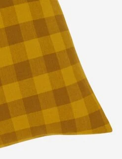 Essential Gingham Pillow By Hawkins New York -Home Decor Sale Lulu and Georgia essential gingham mustard bronze pillow detail HNY.300.20.040.365 detail Product