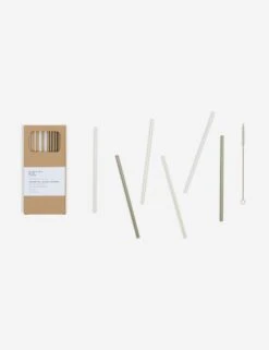 Essential Glass Straws (Set Of 6) By Hawkins New York -Home Decor Sale Lulu and Georgia essential glass straws neutrals HNY.500.40.010.000 clean Product