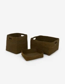 EssentialBasket By Hawkins New York -Home Decor Sale Lulu and Georgia essential woven storage baskets olive HNY.100.50.02X.380 clean Product