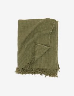 Simple Linen Throw By Hawkins New York -Home Decor Sale Lulu and Georgia simple linen throw olive HNY.300.30.003.380 clean Product