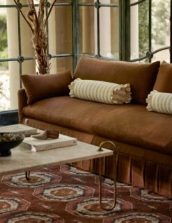 Amaroso Linen Ruffle Bolster Pillow -Home Decor Sale Lulu and Georgia 5 SolariumLivingRoom 0178 LIFESTYLE