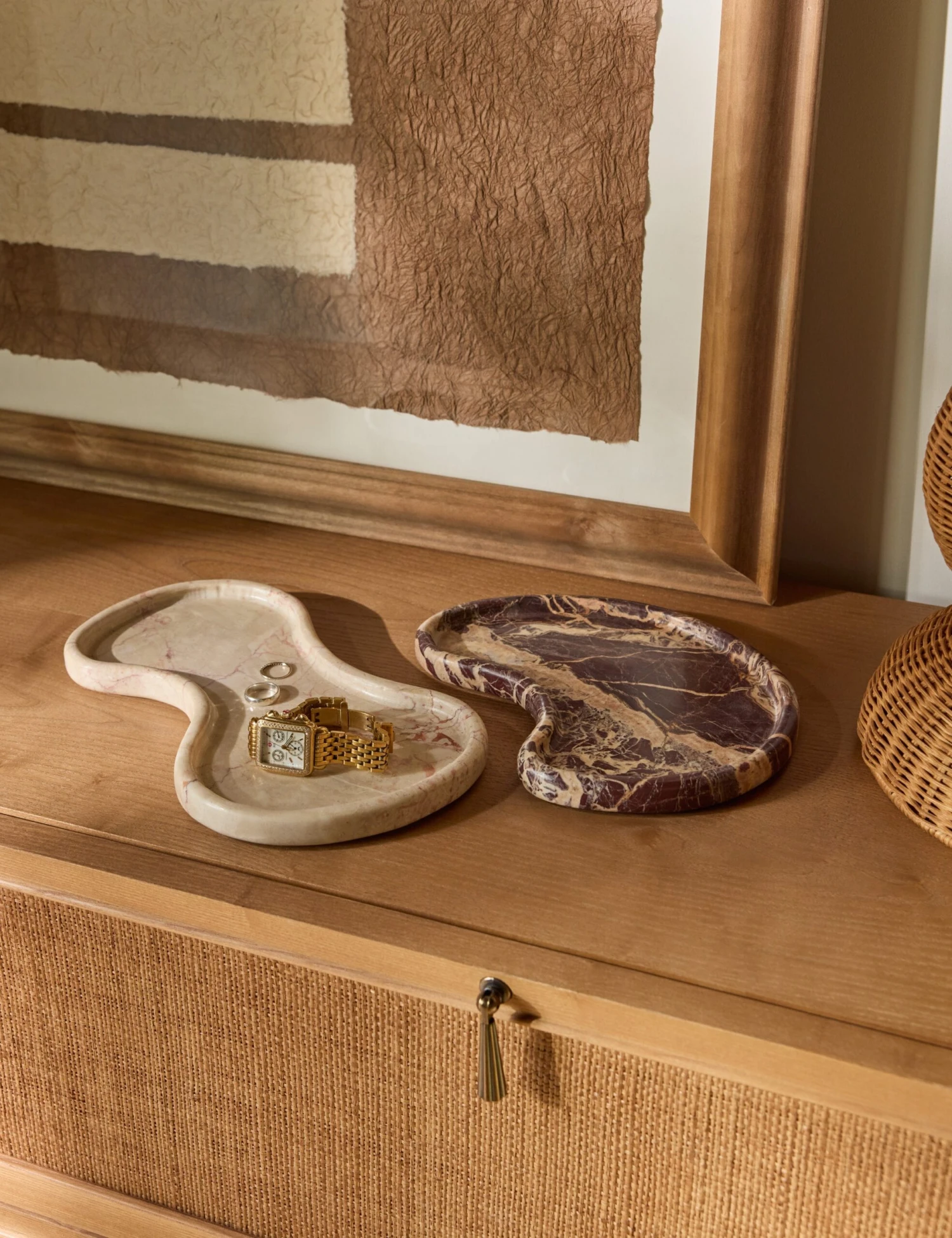 Sorley Marble Trays (Set Of 2) 3 Sorley Marble Trays (Set Of 2)