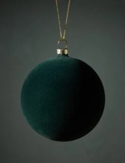 Velvet Ball Ornament (Set Of 2) By Cody Foster And Co -Home Decor Sale LuluandGeorgia Setof2VelvetOrnaments DarkGreen A0656673 407 Product Holiday
