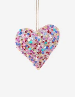 Magpie Sequin Heart Ornament By Cody Foster And Co