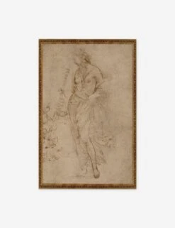 Female Figure With A Tibia Print By Raphael
