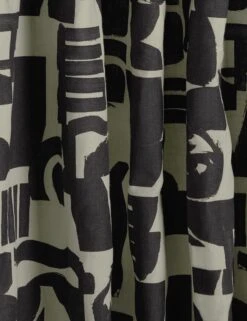 Organic Shapes Linen Curtain Panel By Sarah Sherman Samuel -Home Decor Sale OrganicShapesLinenCurtainPanelbySarahShermanSamuel KhakiandBlack 50 x84 L0476500 Product 2