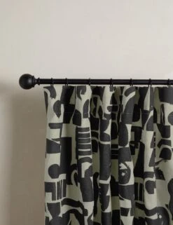 Organic Shapes Linen Curtain Panel By Sarah Sherman Samuel -Home Decor Sale OrganicShapesLinenCurtainPanelbySarahShermanSamuel KhakiandBlack 50 x84 L0476500 Product