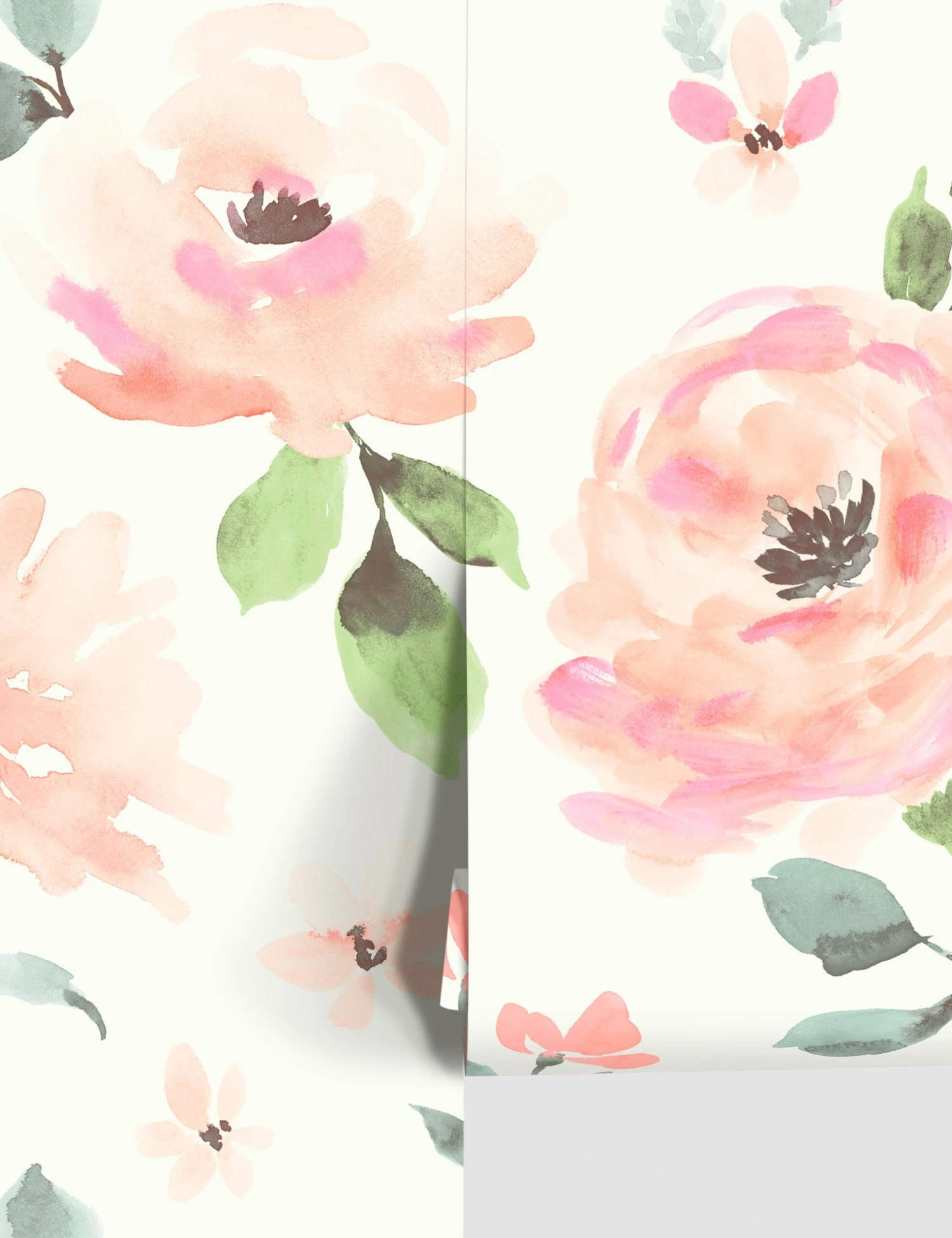 Watercolor Blooms Premium Peel + Stick Wallpaper 3 Watercolor Blooms Premium Peel + Stick Wallpaper