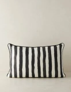 Painterly Stripe Linen Pillow By Sarah Sherman Samuel -Home Decor Sale PainterlyStripeLinenLumbarPillow BlackandIvorybySarahShermanSamuel A0656008B1093 Product