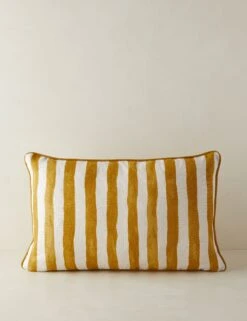 Painterly Stripe Linen Pillow By Sarah Sherman Samuel -Home Decor Sale PainterlyStripeLinenLumbarPillow GoldenrodandIvorybySarahShermanSamuel A0656009B1088 Product