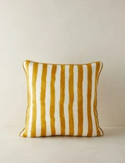 Painterly Stripe Linen Pillow By Sarah Sherman Samuel -Home Decor Sale PainterlyStripeLinenPillow GoldenrodandIvorybySarahShermanSamuel A0656006B1069 Product
