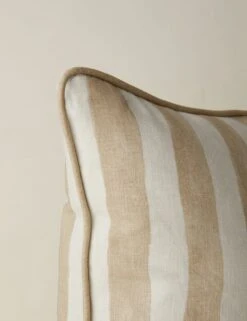 Painterly Stripe Linen Pillow By Sarah Sherman Samuel -Home Decor Sale PainterlyStripeLinenPillow NaturalandIvorybySarahShermanSamuel A0656007B2 Product