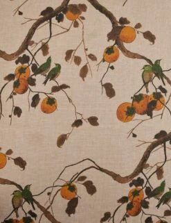 Persimmon Birds Flax Linen Fabric By Nathan Turner -Home Decor Sale PersimmonBirdsFlaxLinenFabricbyNathanTurner Mustard L0474196 45 Product