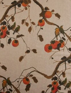 Persimmon Birds Flax Linen Fabric By Nathan Turner -Home Decor Sale PersimmonBirdsFlaxLinenFabricbyNathanTurner Persimmon L0474195 33Product