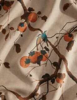 Persimmon Birds Flax Linen Fabric By Nathan Turner -Home Decor Sale PersimmonBirdsFlaxLinenFabricbyNathanTurner WashedSienna L0474194 12Product
