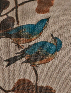 Persimmon Birds Flax Linen Fabric By Nathan Turner -Home Decor Sale PersimmonBirdsFlaxLinenFabricbyNathanTurner WashedSienna L0474194 23Product