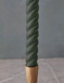 Rope Taper Candles (Set Of 2) By Greentree Home -Home Decor Sale RopeTapers setof2 AntiqueGreen 15042