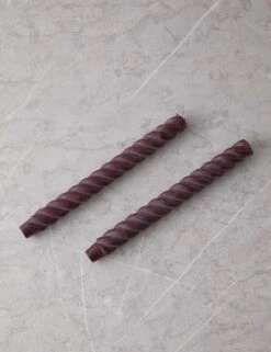 Rope Taper Candles (Set Of 2) By Greentree Home -Home Decor Sale RopeTapers setof2 Sangria 15033