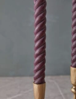 Rope Taper Candles (Set Of 2) By Greentree Home -Home Decor Sale RopeTapers setof2 Sangria 15042