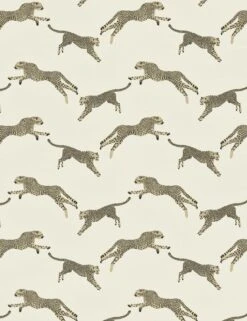Leaping Cheetah Cotton Fabric By Scalamandre