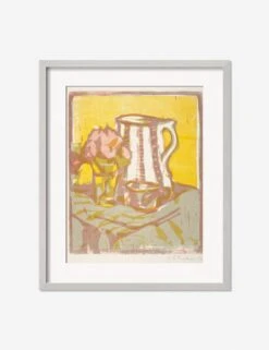 Still Life With Pitcher And Flowers Print By Ernst Ludwig Kirchner -Home Decor Sale StillLifewithPitcherandFlowersSilvermatted