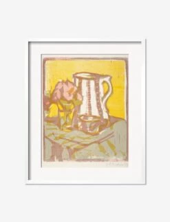 Still Life With Pitcher And Flowers Print By Ernst Ludwig Kirchner -Home Decor Sale StillLifewithPitcherandFlowersWhiteMatted