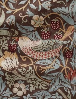 Strawberry Thief Cotton Fabric By Morris & Co. -Home Decor Sale StrawberryThiefFabricbyMorris Co. Chocolate Slate L04691870165