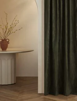 Striped Velvet Curtain Panel By Sarah Sherman Samuel -Home Decor Sale StripedVelvetCurtainPanel BlackandOlive 50 x84 L0468124 1 StudioLifestyle