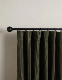 Striped Velvet Curtain Panel By Sarah Sherman Samuel -Home Decor Sale StripedVelvetCurtainPanel BlackandOlive 50 x84 L0468124 2 Product