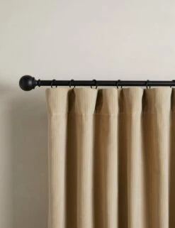 Striped Velvet Curtain Panel By Sarah Sherman Samuel -Home Decor Sale StripedVelvetCurtainPanel NaturalandOat 50 x84 L04681201520 2 Product