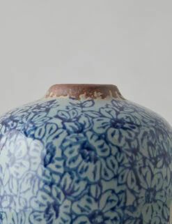 Cardenas Vase, Small -Home Decor Sale Terra cottaVasewithFloralPattern DistressedBlue Small 0071 18ce19a5 e1f1 4541 851d 232f78949e7a
