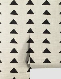 Triangles Grasscloth Wallpaper By Nathan Turner -Home Decor Sale TrianglesGrassclothBlack