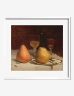 Two Pears On A Tabletop Print By Sanford Robinson Gifford -Home Decor Sale TwoPearsonaTabletopWhiteMatted